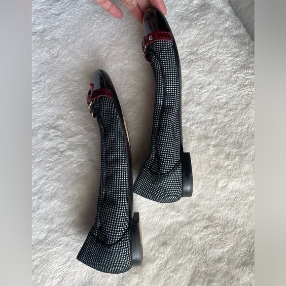 AGL Flats. B/W houndstooth w/red buckle. Size 6.5. GUC - Picture 2 of 12